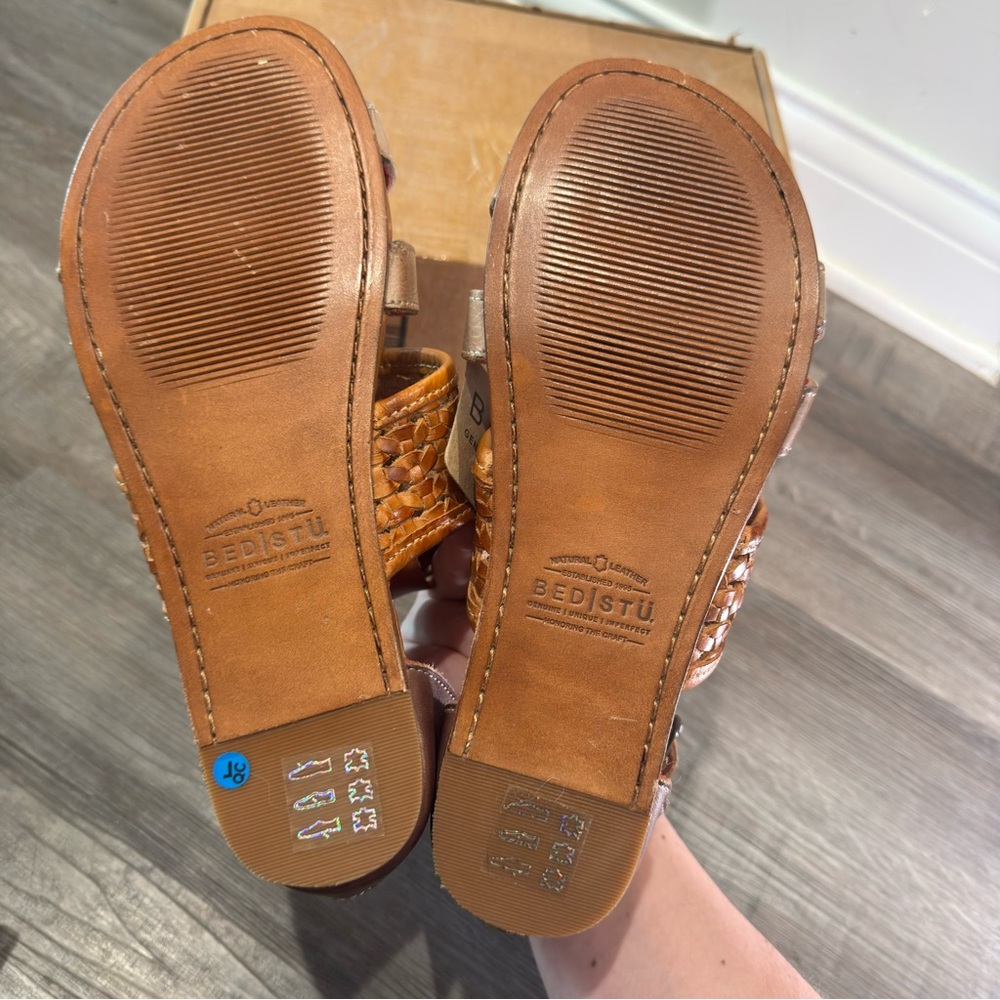 Bed Stu Capriana Gladiator Cafe Latte Rustic Leather Sandals - Picture 8 of 9